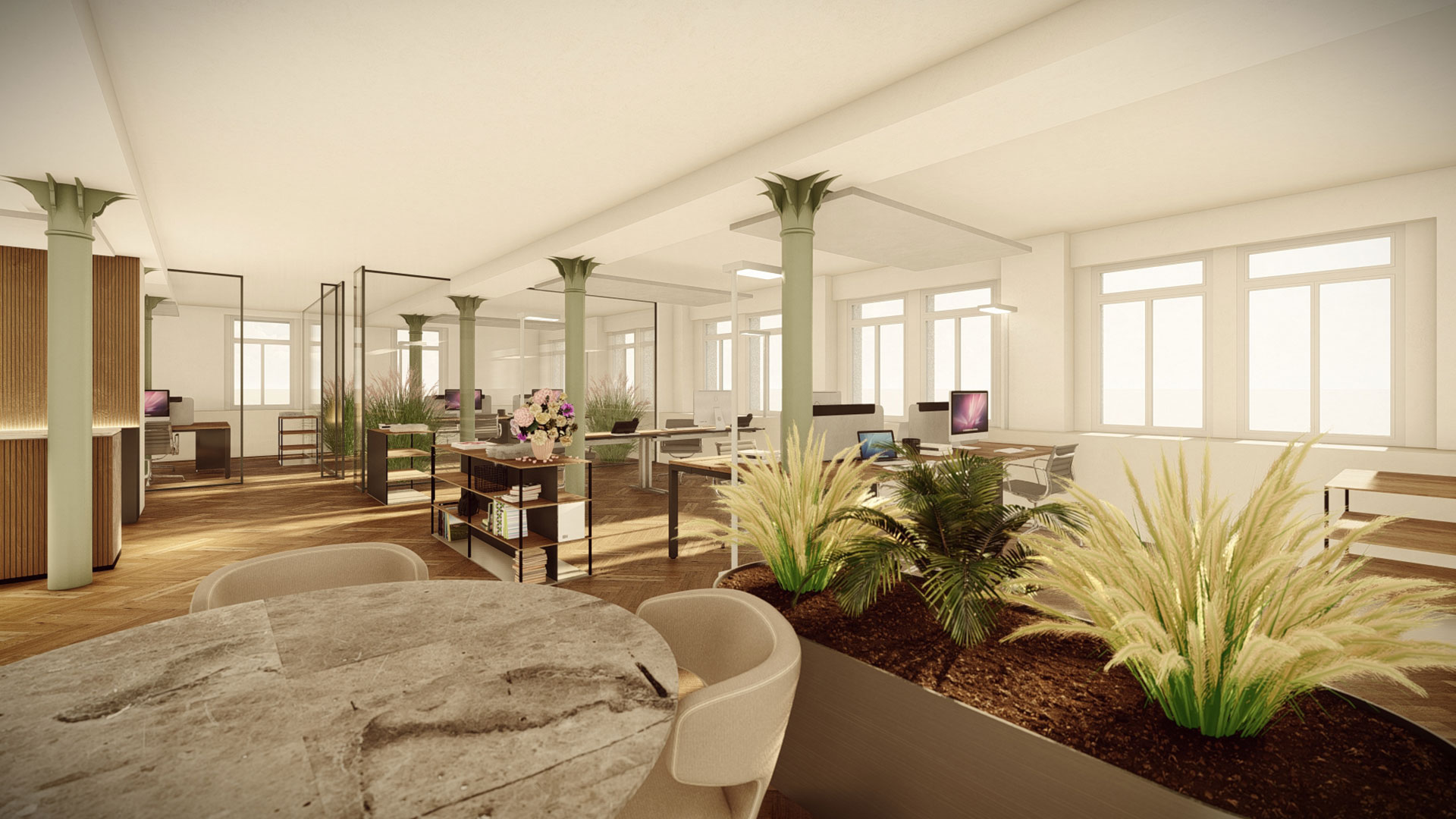 Real Estate Commercial Gerberstraße 3 Visualisierung Innenräume