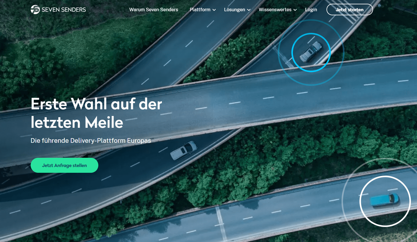 Seven Senders Webseite deutsch
